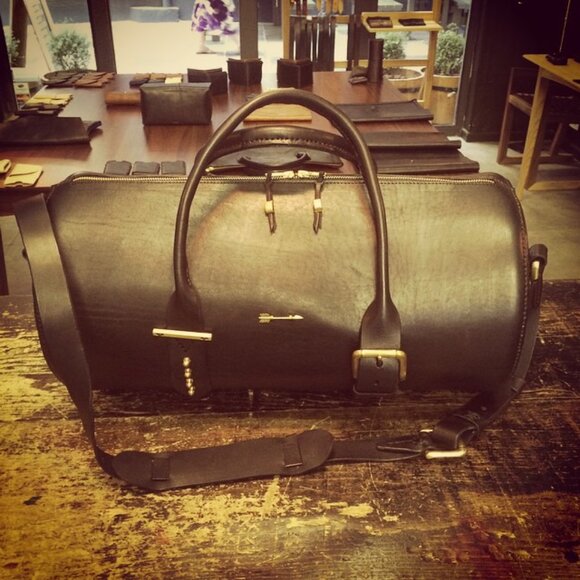 Rare Wolf and Maiden handcrafted artisan leather weekender duffle bag luggage - Picture 3 of 16